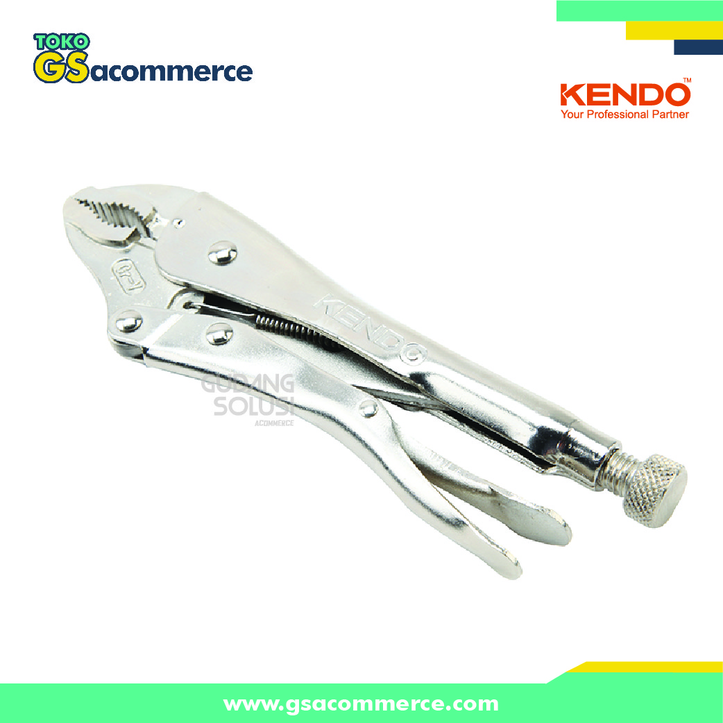 KENDO 11606 CRV Tang Buaya Bengkok / CRV Curved Jaw Locking Plier 250mm/10