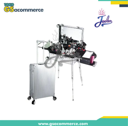 Beauty Case dengan lampu dan trolley / Portable Makeup Station JOO-57195